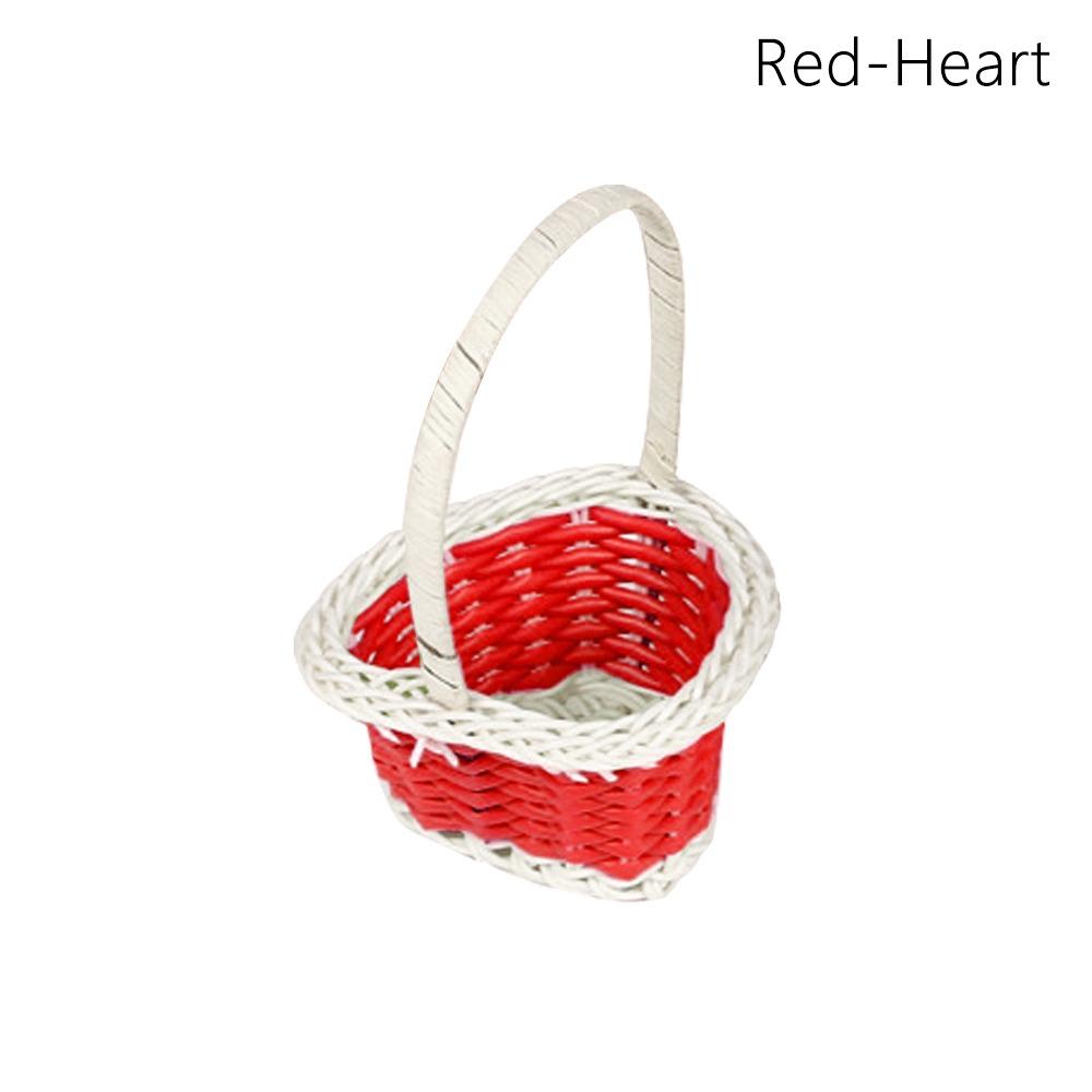 Rattan Gewebter Blumenaufbewahrungskorb Rund/Herzform Weidenblumenkorb Für Pflanze Zuhause Hochzeit
