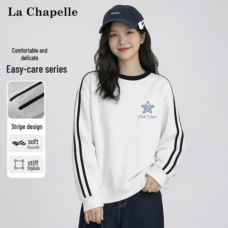 La Chapelle Women s Graphic Print Loose-Fit Sweatshirt S