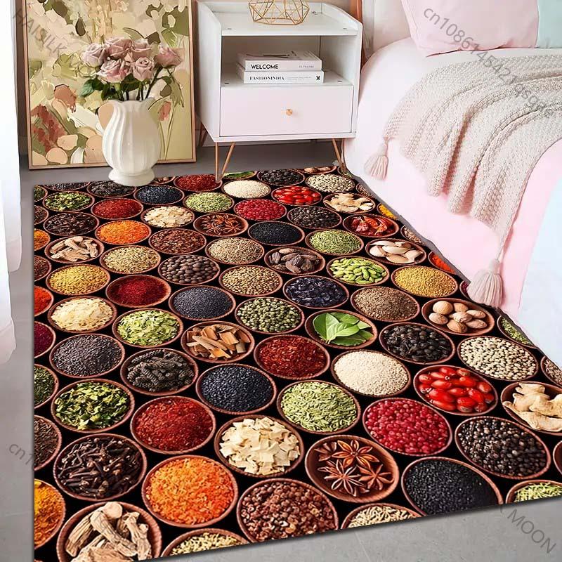 Multiple Sizes Colorful Spices Arranged Carpet for Living Room Bedroom Sofa Home Decor Rus Non-slip Floor Mat Luxury Gift