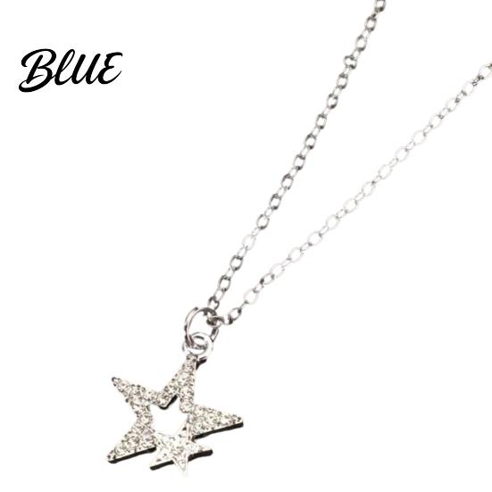 Shiny Star Pendant Five-pointed Necklace Sparkling Rhinestone Stars Adjustable Alloy