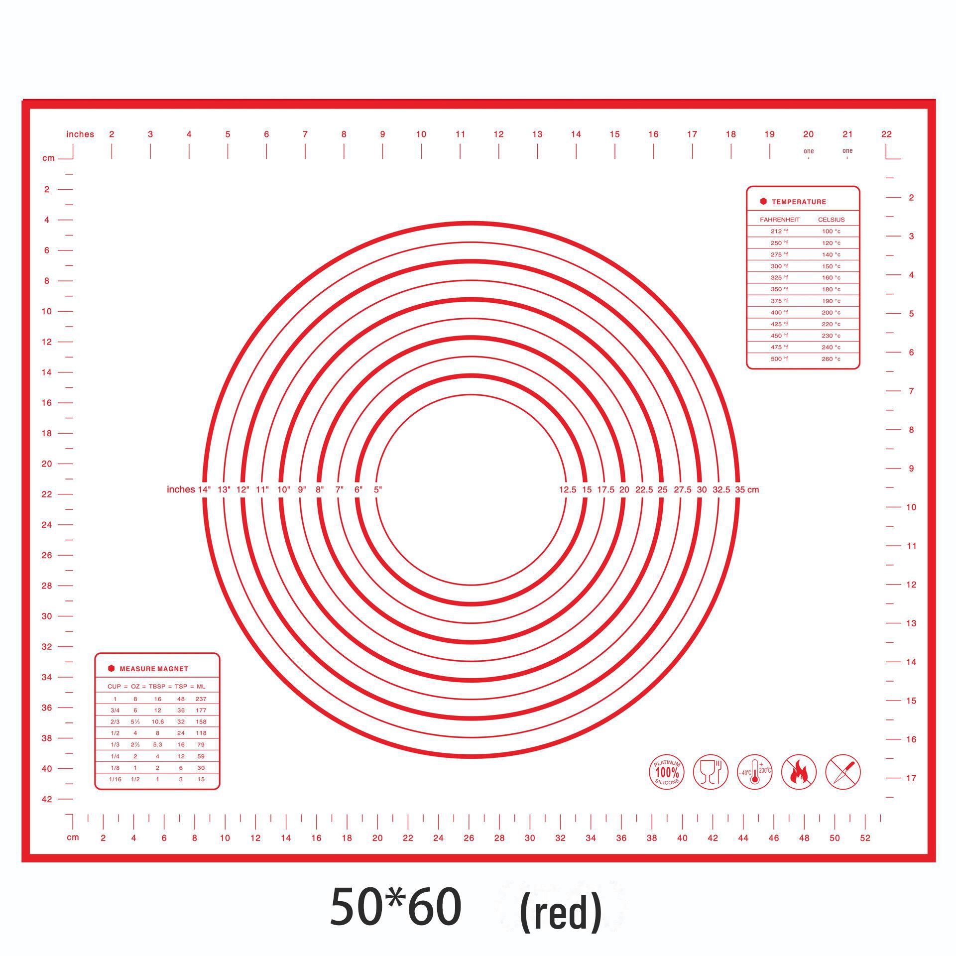 

Большой силиконовый коврик для замешивания и раскатывания теста размером 70x50 см, жаропрочный антипригарный инструмент для выпечки и коврик для теста 30*40cm