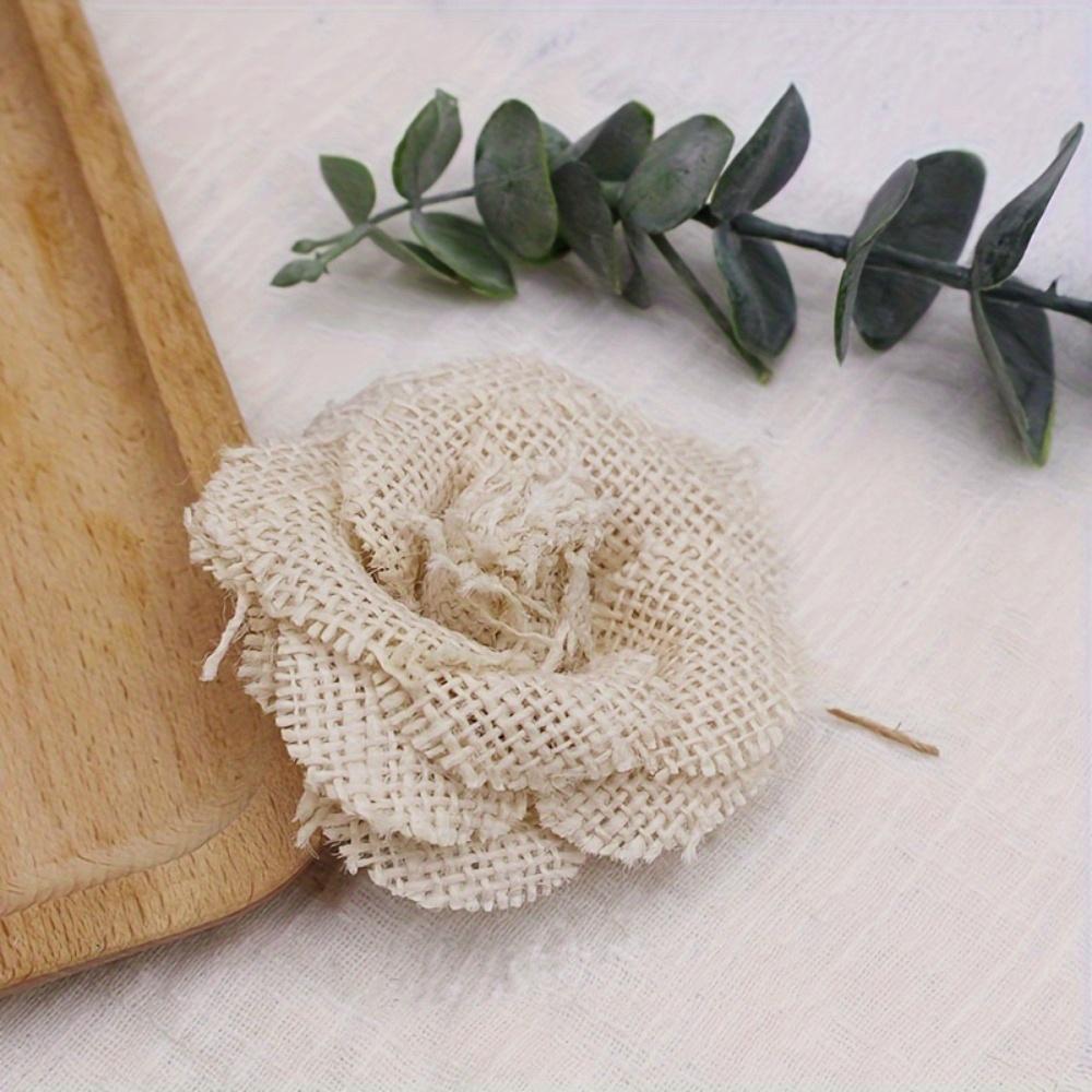 6 ks Unikátních Ručně Vyráběných Lněných Květin Dodává Slavnostní Nádech DIY Projektům, Sváteční Dekoraci a Dárkům Ideální pro Výrobu, Zdobení Doplňků