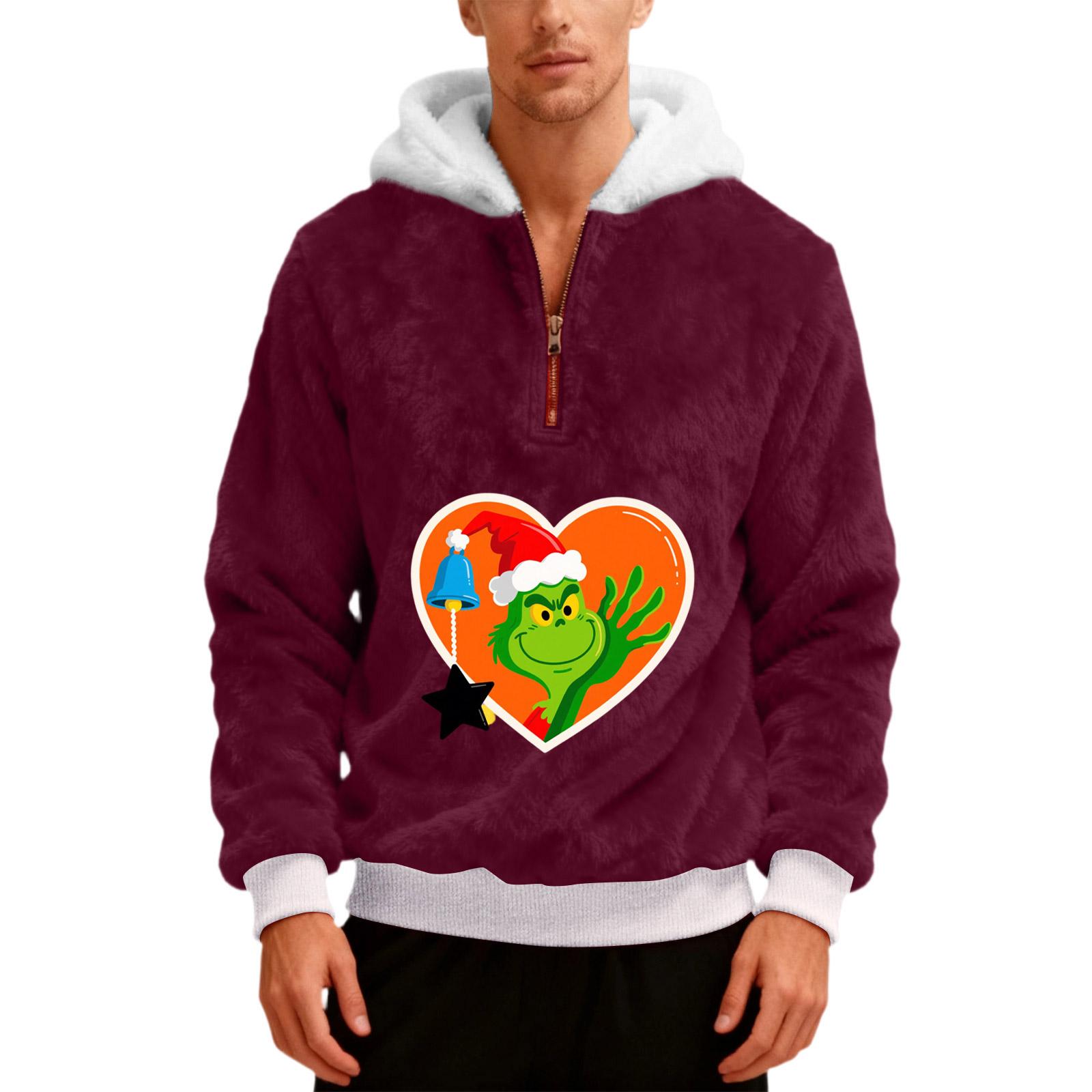 

Men s Plush Half Zipper Hooded Hood Hoodie XL