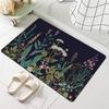 Floral Butterfly Delicate Elegant Carpet Mat Rug Non Slip Easy Clean Home Decor for Bathroom Living Bedroom Door Indoor
