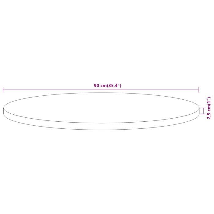 VidaXL Dessus de table Ø90x2,5 cm rond bois massif d'acacia 370056