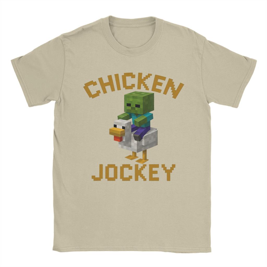 Chicken Jockey Zombie Pixel 2025 T Shirt Summer Gamer Fashion T Shirts Men Cotton O Neck Plus Size Clothing Short Sleeve Street