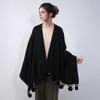 New Tassels Wool Ball Imitation Cashmere Shawl Scarf For Women Winter Keep Warm Scarves Windproof Premium Cape Wraps 180*70Cm