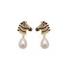 Retro Zodiac Horse Pearl & Diamond Stud Earrings - High-End Light Luxury Fashion for Women
