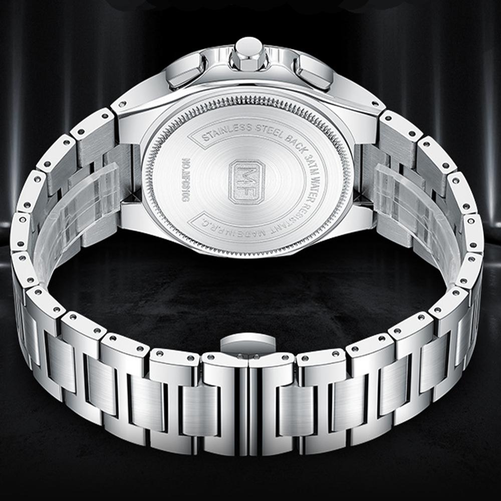 MINI FOCUS Fashion Multifunctional Quartz Watch for Men Luminous Hands Calendar Stainless Steel Strap Business Mens Watches