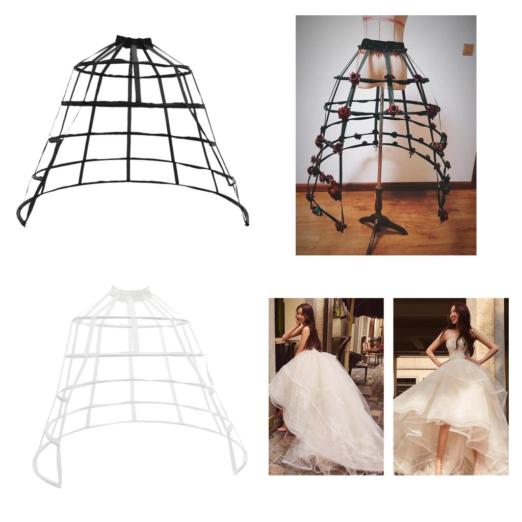 Adjustable Waist Bridal Skirt Hoop Cage Petticoat Steel Ring for Flower Girl Prom and Theatre Use