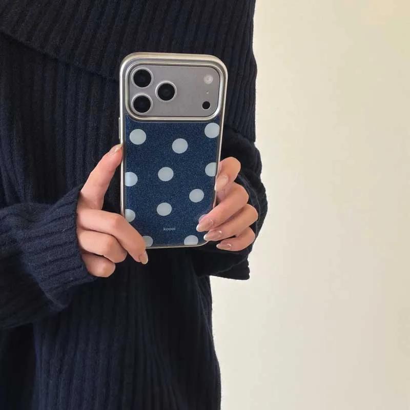 Blue Point Protection Phone Case Pendant For Iphone 17 17Pro 17ProMax 16Pro 13 14 15 16 Pro Max 15Pro 14ProMax Cover Fundas