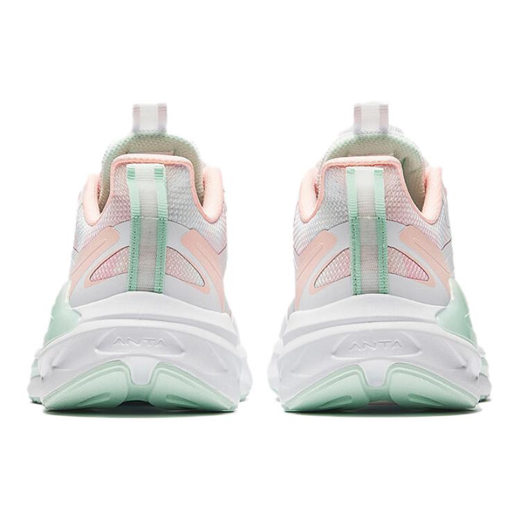 Anta Kids UFO 6.0 Comfortable Non-Slip Wear-Resistant Breathable Lightweight Low-Top Running Shoes Kids Running Shoes White Pink Green 322435502-5