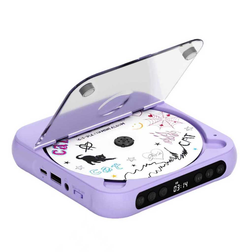 Portable Bluetooth CD Player Rechargeable Home/Car Walkman HiFi Lound Dual Speakers Music Player