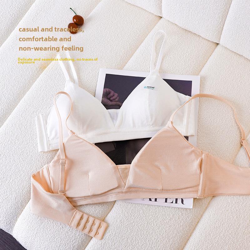 Zhiqu Seamless Japanese Triangle Cup Bra for Small Chests - No Steel Ring, Lightweight Summer Design for Girls
