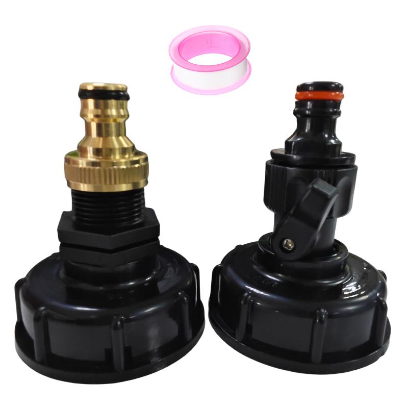 IBC Tank Valve Adapter 1 Set 1 2 3 4 Inch Water Hose Connector 60mm Coarse Thread for Agriculture Use Heavy Duty
