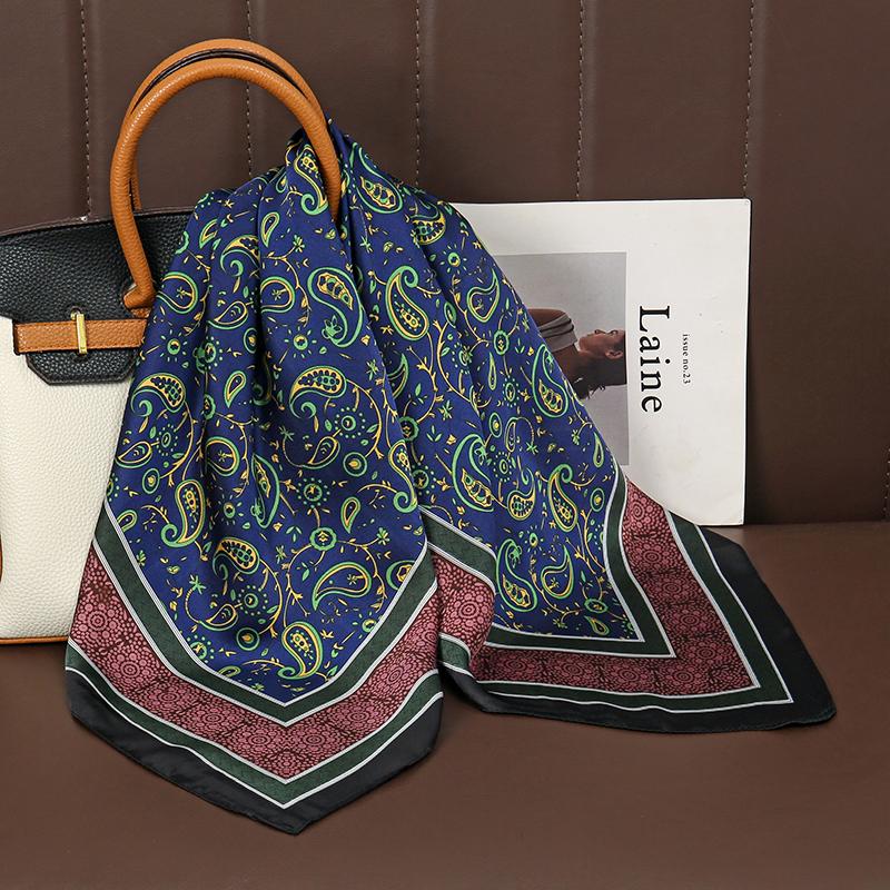 Fashion Print Silk Hairbands Scarf Women  Spring New Elagant Floral Bandana Neck Kerchief Head Bands Foulard Female Scarfs