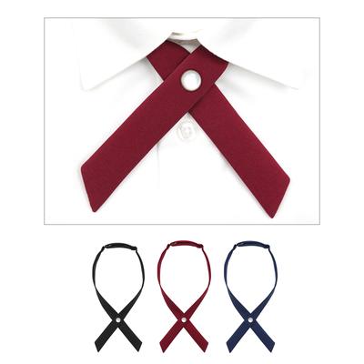 Students Shirt Cross Tie Teens Women Knot Free Bow Tie Detachable Collars Removable Neckties School Uniform Accessories