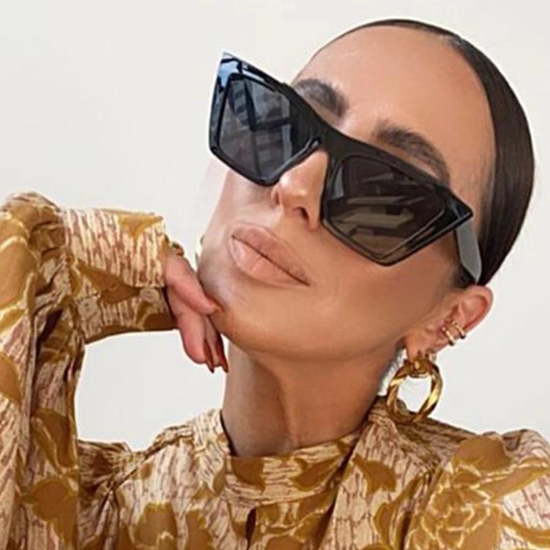 

Винтажные солнцезащитные очки «кошачий глаз» для женщин/мужчин, большие квадратные очки, женские солнцезащитные очки, классические уличные очки для путешествий, UV400 Gafas De Sol