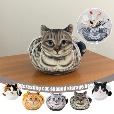 Damen Reise Kordelzugbeutel Niedliches Katzenmotiv Tragbare Geschenktasche für Katzenliebhaber