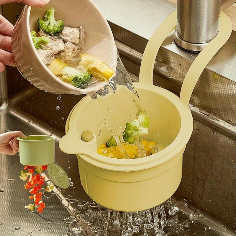 Self-Cleaning Push-Type Sink Strainer Basket - Automatic Food Waste Drain Basket with Removable Bottom, Easy Installation & Removal