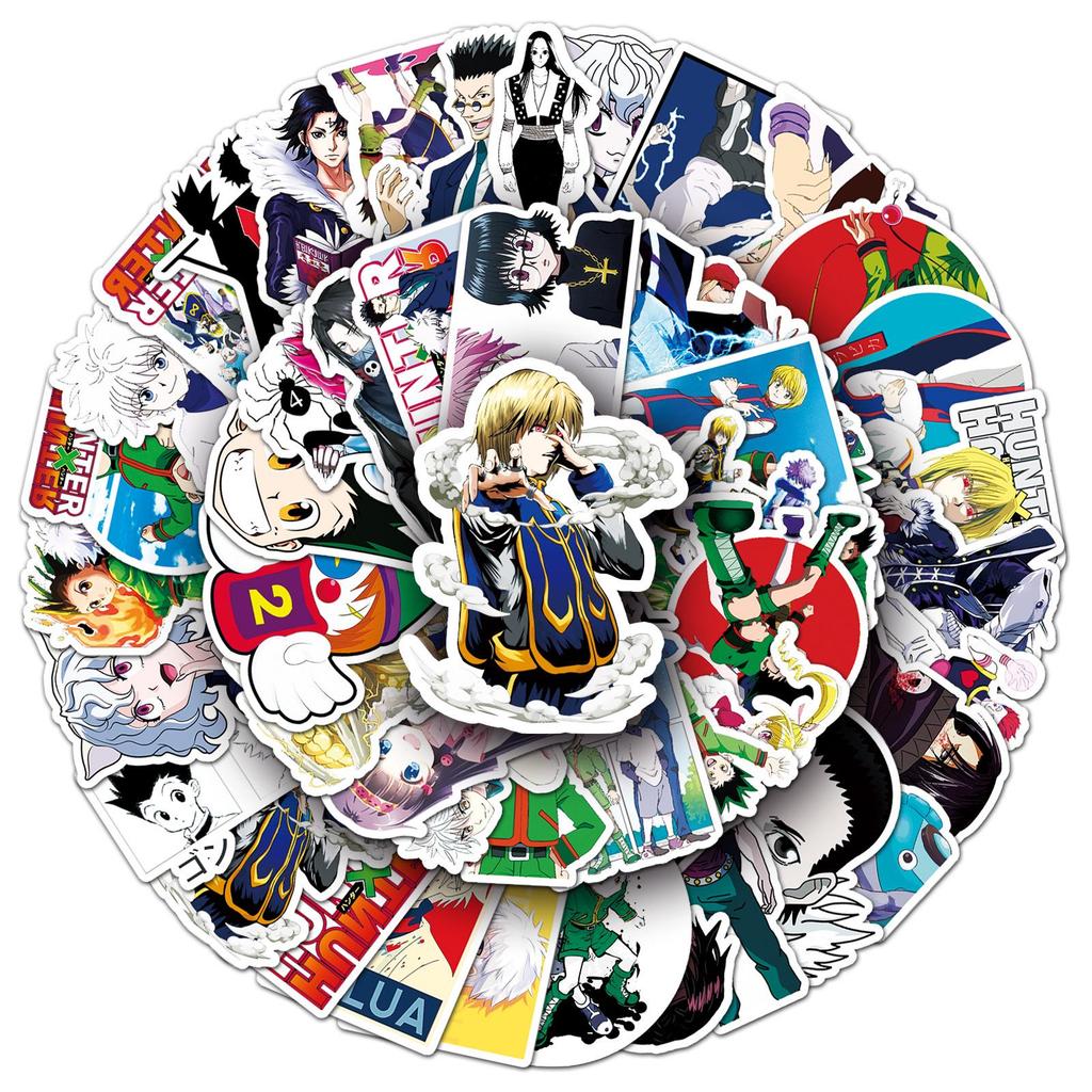 50 Japanese Anime Character Stickers: Cool Designs for Suitcases & Notebooks