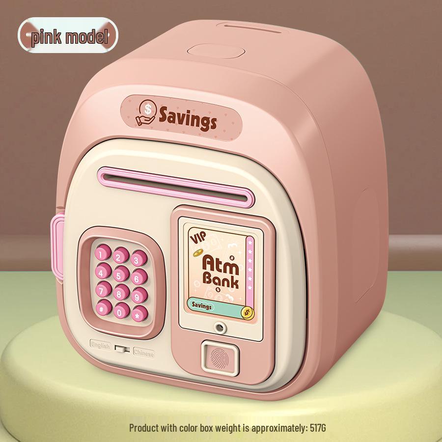 

Многофункциональная мультяшная копилка: Автоматическая прокрутка купюр, Разблокировка по отпечатку пальца, Большая вместимость, Безопасная и забавная копилка для детей