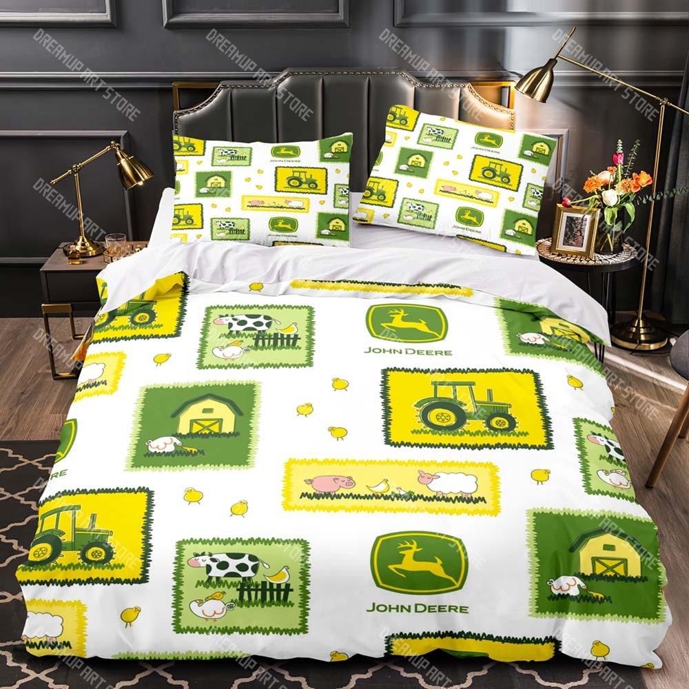 Boys Tractor Printed Bedding Set Men Construction Cars Pattern Comforter Cover For Kids Heavy Machinery Vehicles Duvet Cover