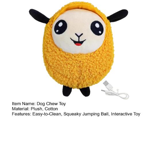 Pohyblivá míčová hračka pro psy Interaktivní pískací skákací míč Dobíjecí plyšová žvýkací hračka Zaměstná a zabaví domácí mazlíčky Malé, střední i velké psy