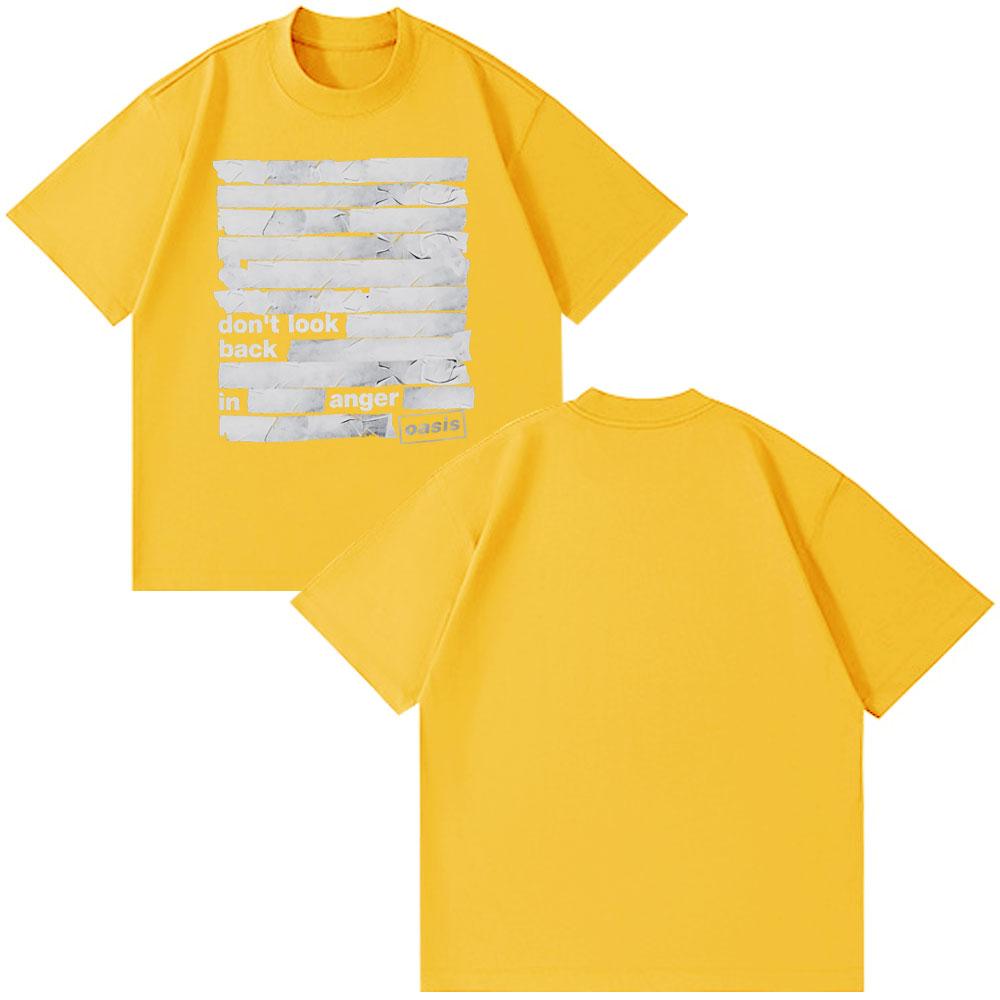 Rock Band O-Oasis Knebworth 1996 Album Vintage Men's Casual Branded Men's Clothing Cotton Short Sleeve T Shirt Fashion Hip Hop