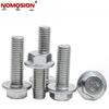 Authentic GB5789 Hex Flange Head Bolt with Washer Teeth, 304 Stainless Steel, Sizes M5-M10
