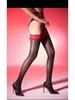 Glossy Black 8D Silky Lace Over-the-Knee Suspender Stockings