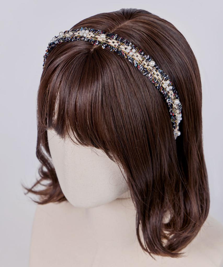 Maia Tweed Pearl Headband P-Green