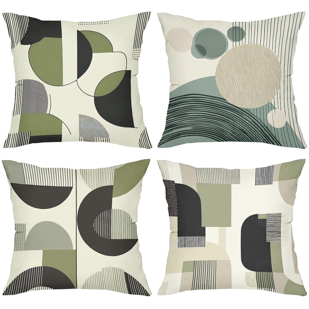 Modern Geometric Patterned Throw Pillow Cushions Polyester Pillowcase, Sofa Decorative Cushion Cov Headboard Pillow