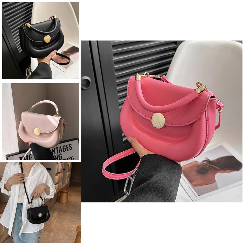 2023 New Candy-colored Pu Leather Crossbody Bag For Women