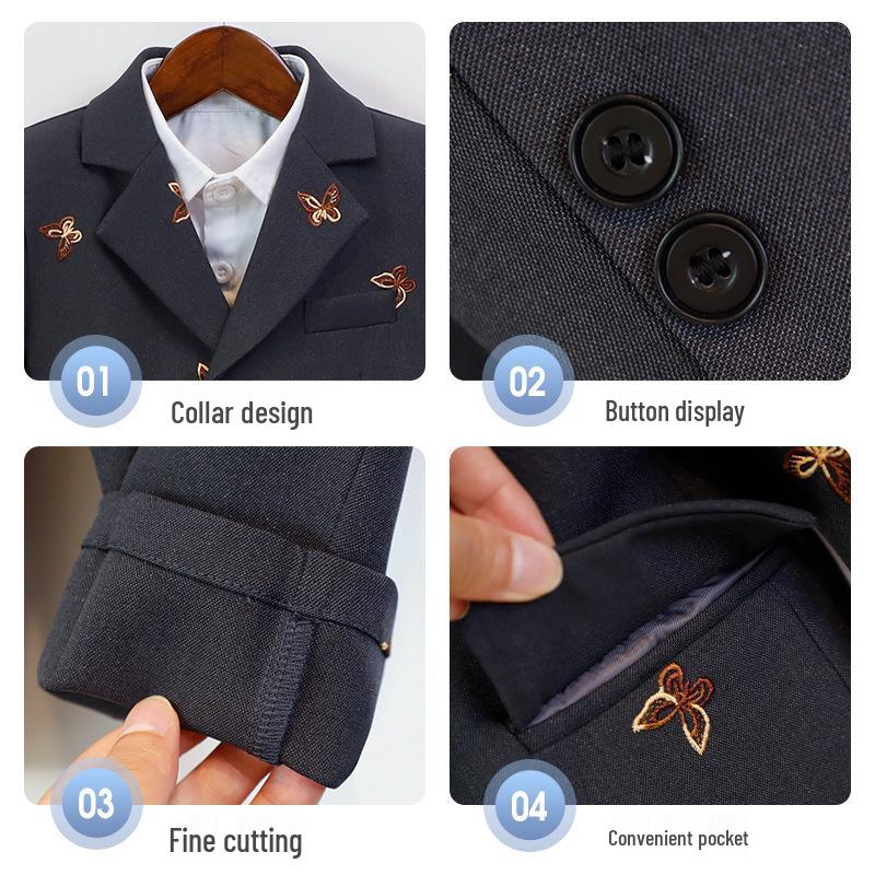 Children's Autumn/Winter Academy Style Suit Set for Boys and Girls - Formal Wear Skirt and Suit for Performances