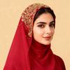 A092 Beaded Chiffon Ethnic Headscarf - Southeast Asia Fashion Scarf