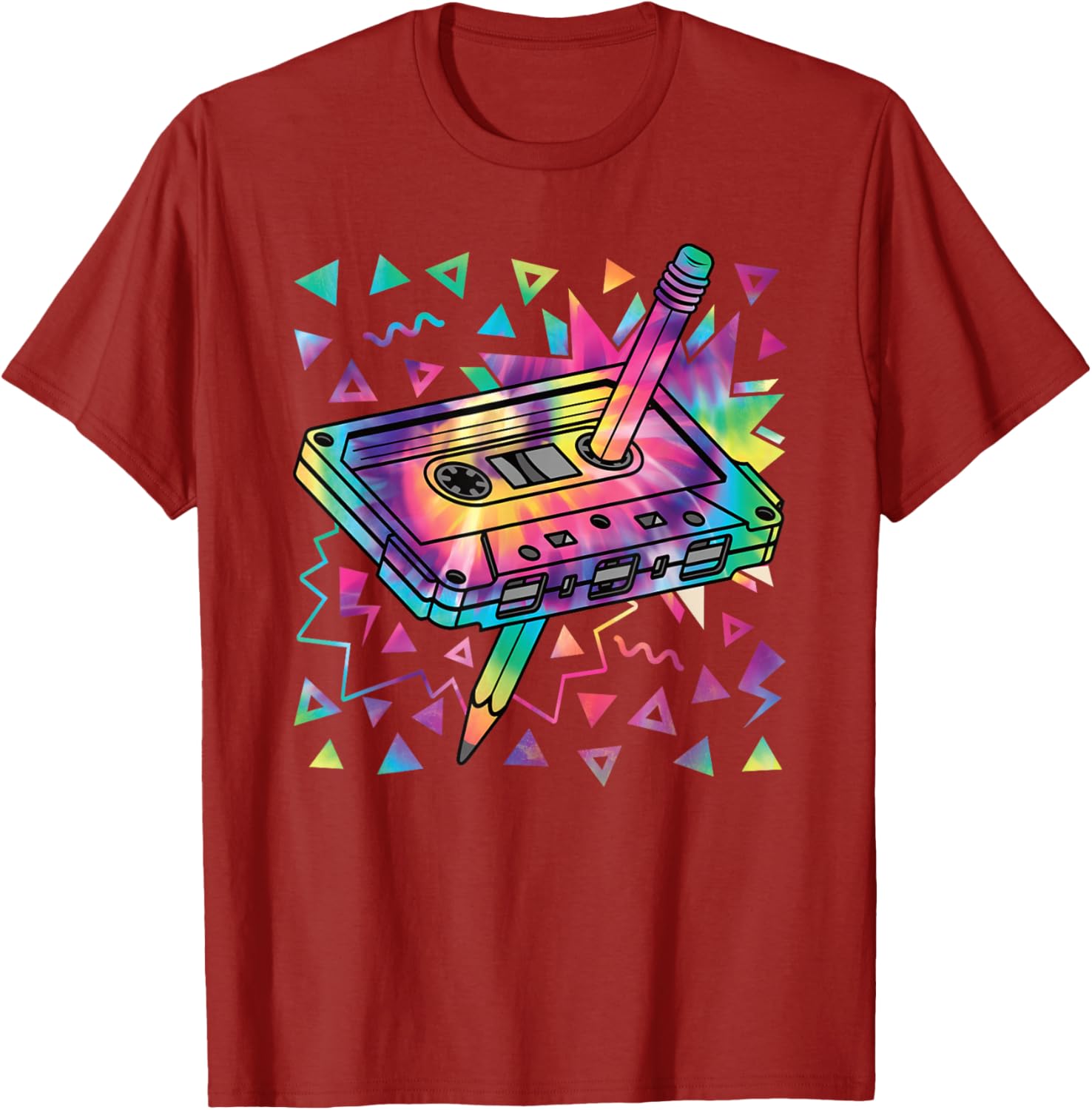 

Retro Cassette Tape 90s Vaporwave Tie Dye Graphic Tee Men Short Sleeve Cotton Casual T-Shirt S