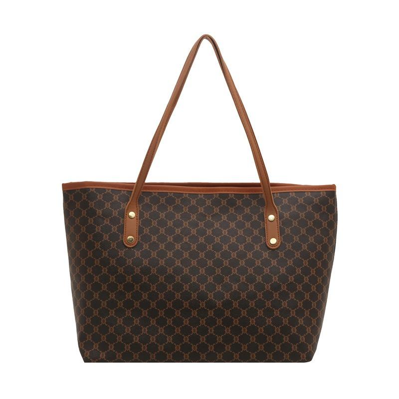 Large-capacity commuter retro tote bag women's new high-end handbag beautiful trendy shoulder bag underarm bag