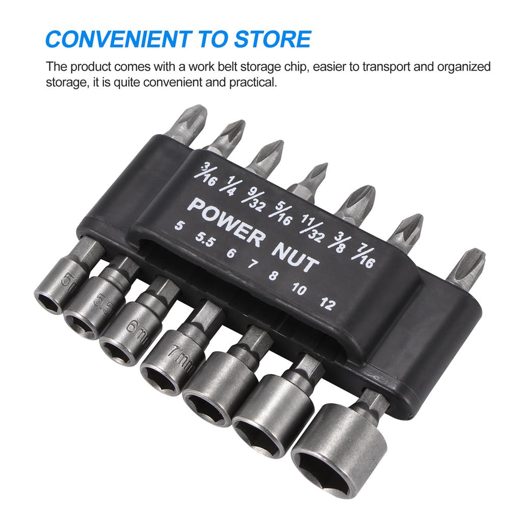 Nut Driver Socket Kit Wrench Screw Long-lasting Craftsmanship Multipurpose Rustproof Simple Operation Home Car Easy Use