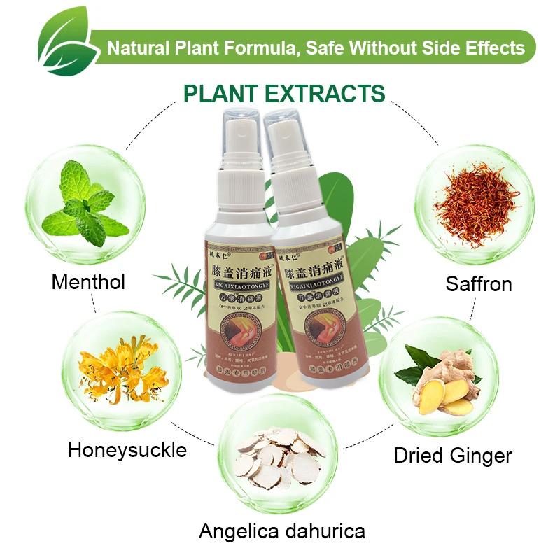 Spray de alívio de dor à base de ervas para dores musculares nas articulações e inchaço muscular, spray de alívio para dor 60ml