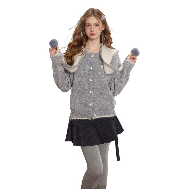 

UNIFREE Women s Korean Style Loose Knit Long-Sleeve Top One Size