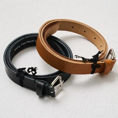 SORRY TOO MUCH LOVE 24Square Buckle Season Leather Slim Belt