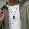 Necklace For Men Stainless Steel Zircon Inlay Geometric Pendant Black Necklace Metal No Fade Anti Rust Fashion Design Jewelry
