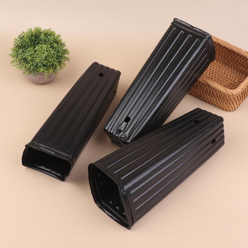 20Pcs Plastic Deep Nursery Pots Treepots With Ventilation And Drainage Black Square Seed Starting Pots Flower Plant Containers