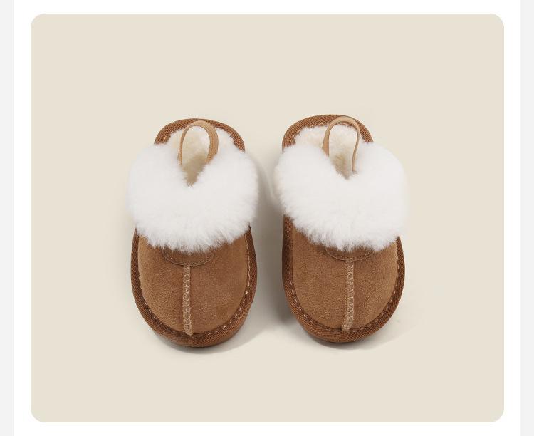 Fleece-Lined Cotton Slippers: Boys'/Girls' Toddler Walking Shoes, Warm Baby Pre-Walking Winter Footwear.