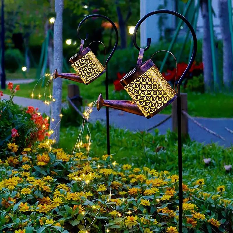 Solar Watering Can with Lights Outdoor Solar Garden Lights Garden Decro Solar Lights Waterproof Hanging Lantern for Yard Patio