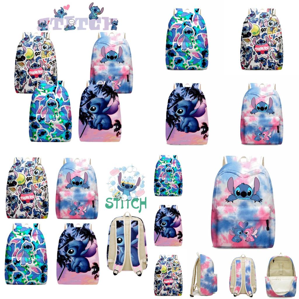 Zaino carino di Stitch per bambini con scomparti con cerniera e tasche