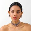 European & American Exotic Crystal Oval Necklace & Earring Set