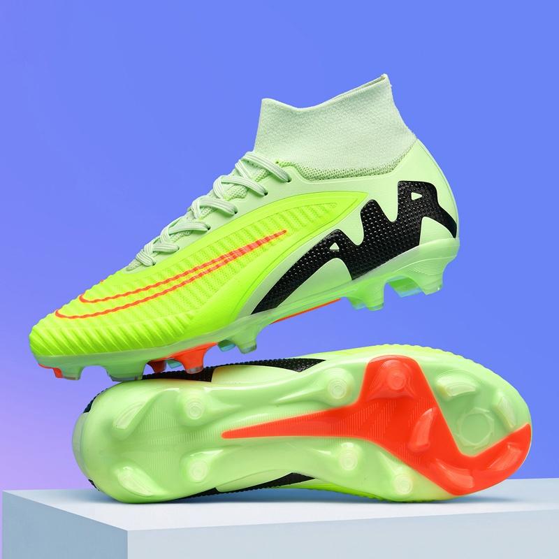 New Men Soccer Shoes Cleats Long Spikes Outdoor Training Football Boots Sport Boys Non Slip Adult Breathable Match Comfortable
