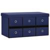 VidaXL Banc de rangement pliable Bleu 76x38x38 cm Faux lin, Bleu, faux lin (100 % polyester), MDF